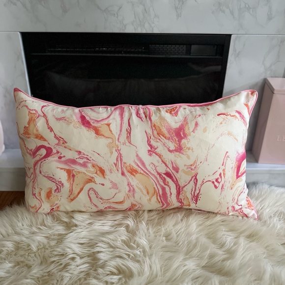 Pink and Orange Marble 14 x 24 Throw Pillow - Picture 3 of 13